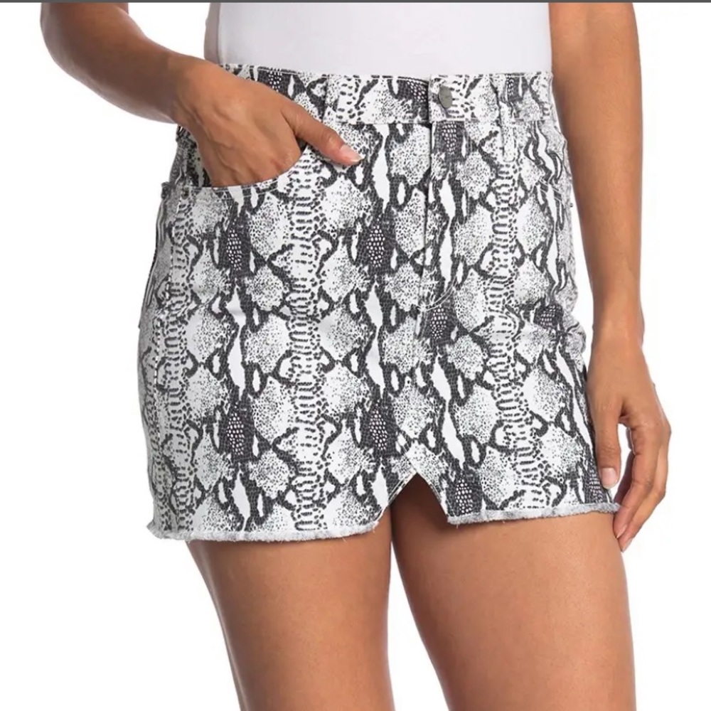NEW wTag-FRAME Python Print Denim Mini Skirt 24